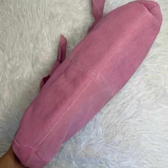 Vintage Anthropologie Nest Pink Suede Purse - Picture 7 of 9